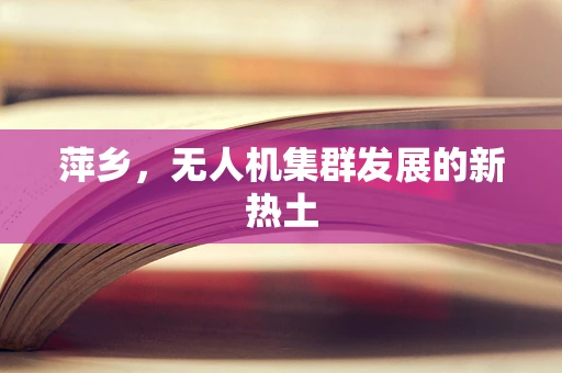 萍乡，无人机集群发展的新热土