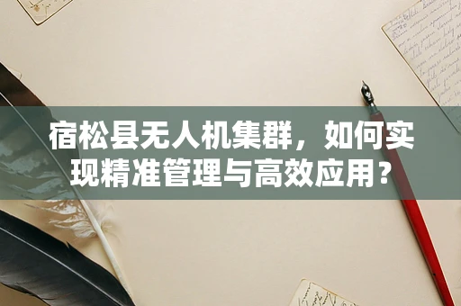 宿松县无人机集群，如何实现精准管理与高效应用？