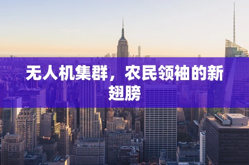 无人机集群，农民领袖的新翅膀
