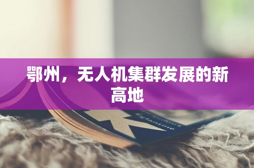 鄂州，无人机集群发展的新高地