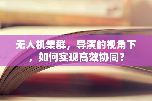 无人机集群，导演的视角下，如何实现高效协同？