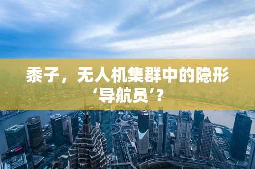 黍子，无人机集群中的隐形‘导航员’？