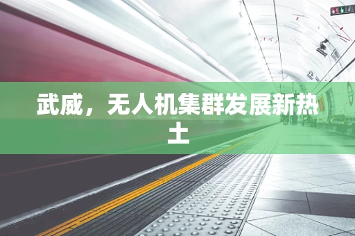 武威，无人机集群发展新热土