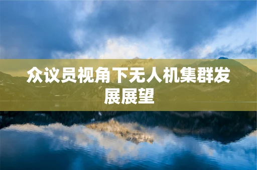 众议员视角下无人机集群发展展望