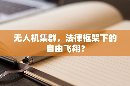 无人机集群，法律框架下的自由飞翔？