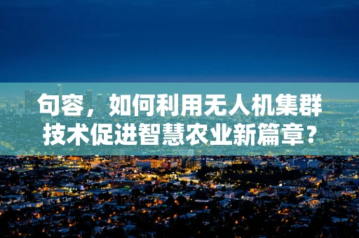 句容，如何利用无人机集群技术促进智慧农业新篇章？