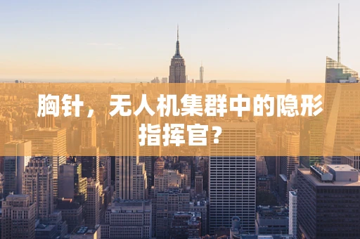 胸针，无人机集群中的隐形指挥官？