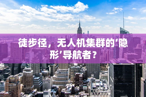 徒步径，无人机集群的‘隐形’导航者？