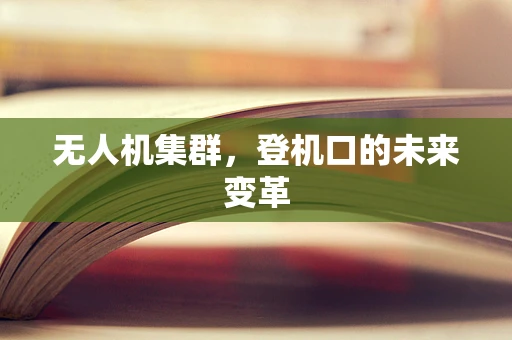 无人机集群，登机口的未来变革