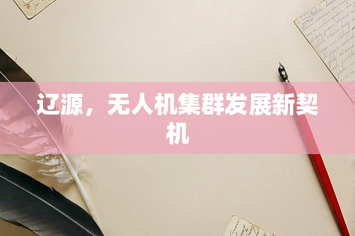 辽源，无人机集群发展新契机