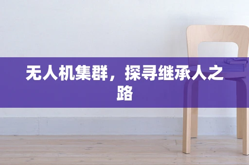 无人机集群，探寻继承人之路