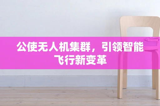 公使无人机集群，引领智能飞行新变革