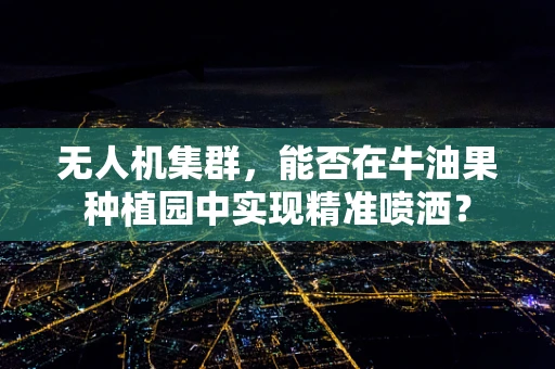 无人机集群，能否在牛油果种植园中实现精准喷洒？
