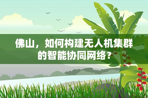 佛山，如何构建无人机集群的智能协同网络？