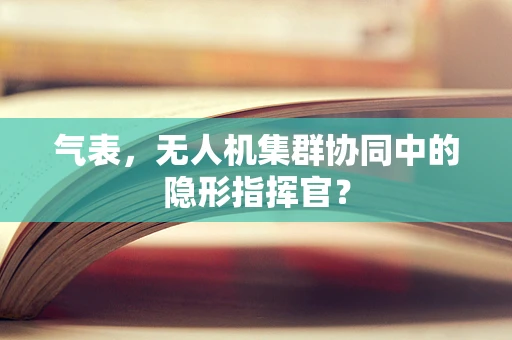 气表，无人机集群协同中的隐形指挥官？