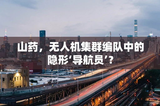 山药，无人机集群编队中的隐形‘导航员’？
