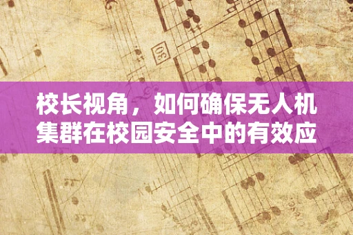 校长视角，如何确保无人机集群在校园安全中的有效应用与监管？