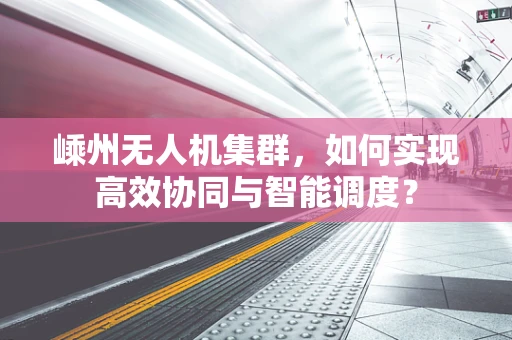 嵊州无人机集群，如何实现高效协同与智能调度？