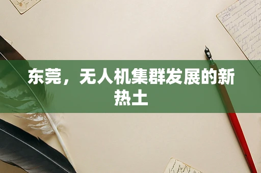 东莞，无人机集群发展的新热土
