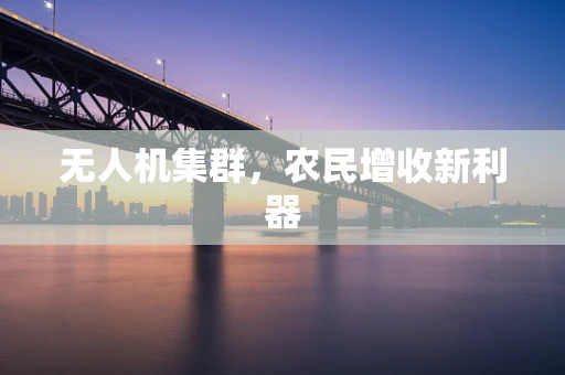 无人机集群，农民增收新利器