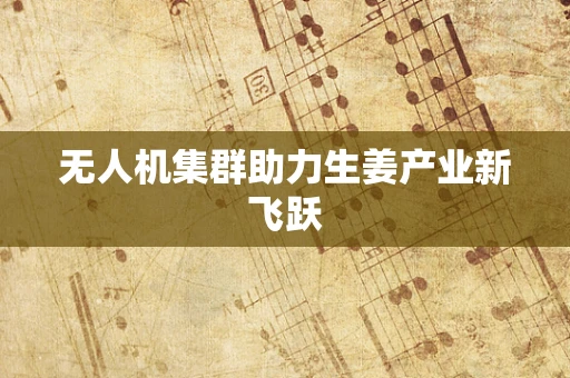 无人机集群助力生姜产业新飞跃