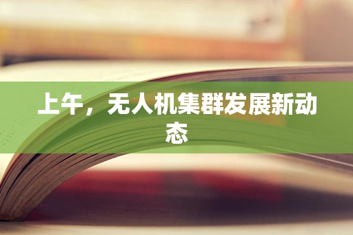 上午，无人机集群发展新动态