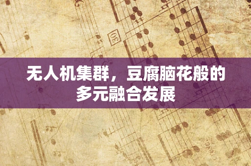 无人机集群，豆腐脑花般的多元融合发展