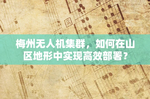 梅州无人机集群，如何在山区地形中实现高效部署？