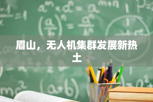 眉山，无人机集群发展新热土