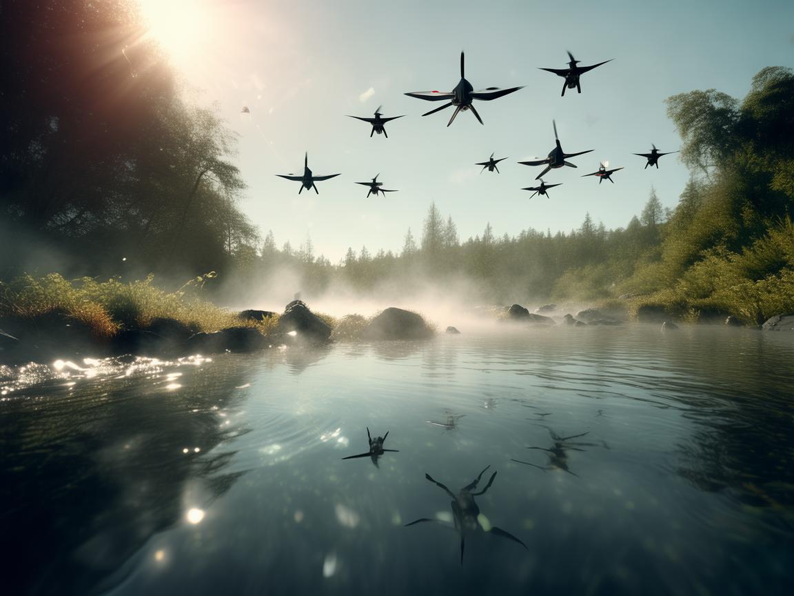 温泉畔的无人机集群奇幻之旅