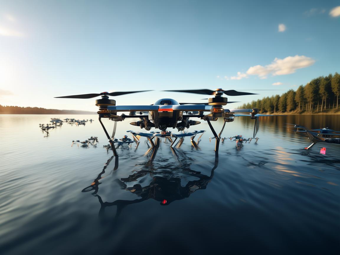 湖泊上空的无人机集群,探索与应用新领域