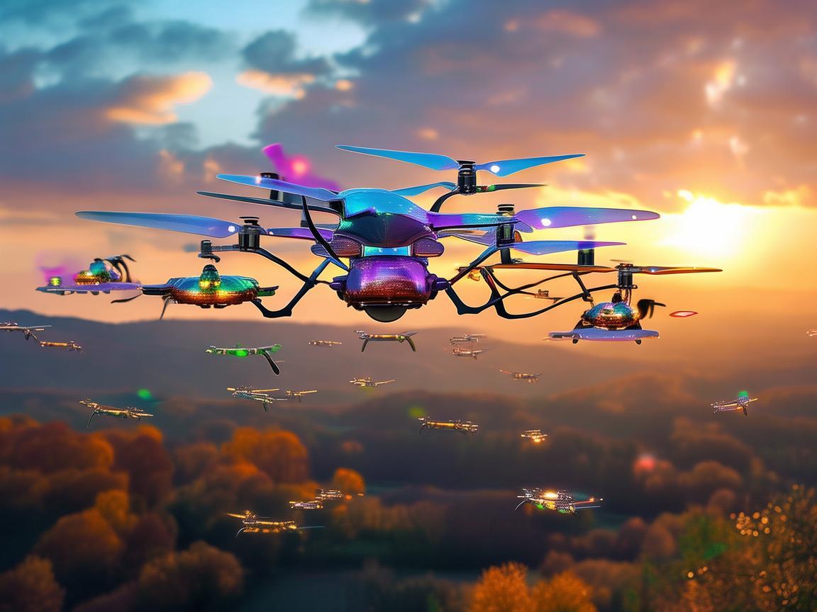 秋分时节，无人机集群展翅翱翔