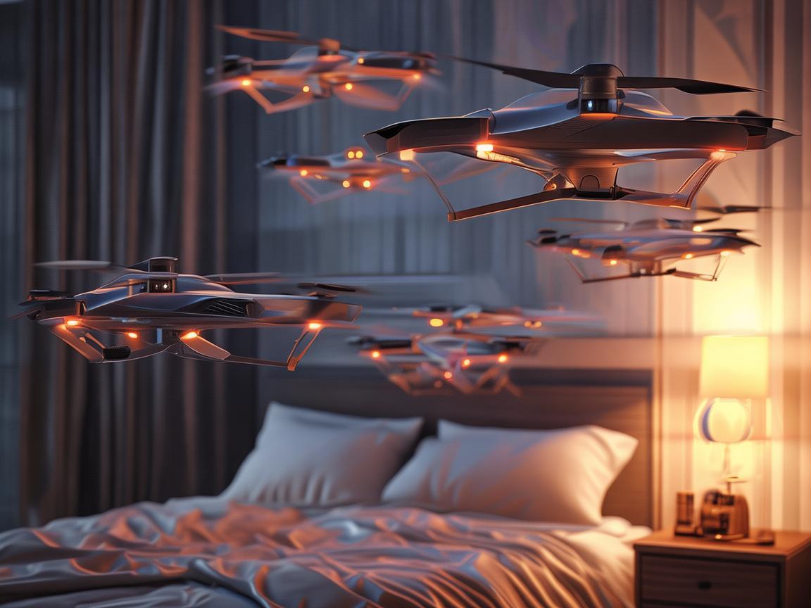 无人机集群，点亮卧室床头灯的科技新景